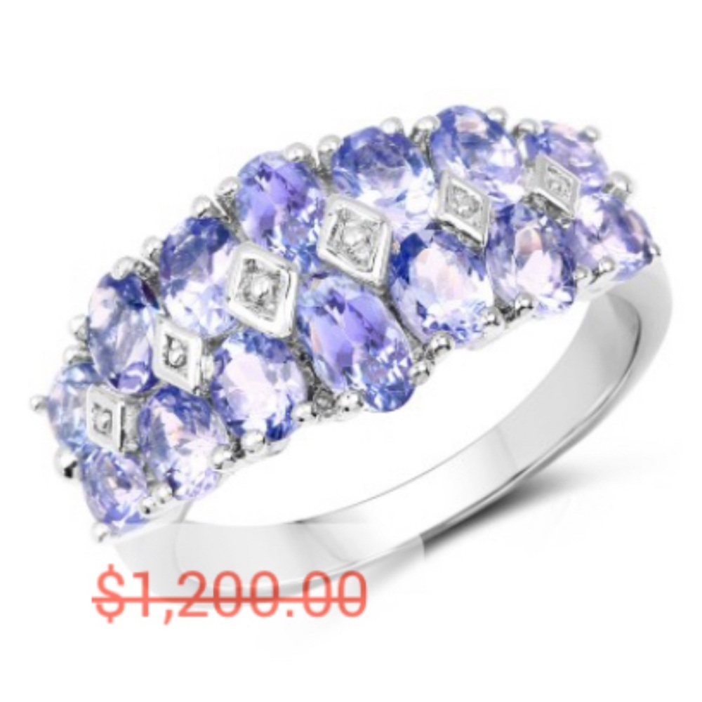 2.26 CT GENUINE NATURAL TANZANITE Designer Ring